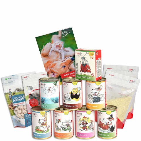 Hund Nassfutter Hunde-Schnupperpaket 400g 1 Set mit verschiedenen Sorten / Flocken / Testpackungen -1- Anifit
